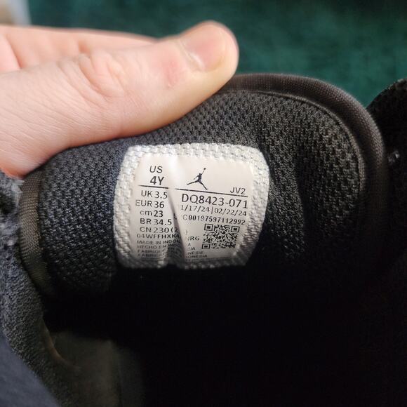 Air Jordan 1 Mid Black & Gold Youth Sneakers Size 4Y – Classic Retro Style - Picture 6 of 6